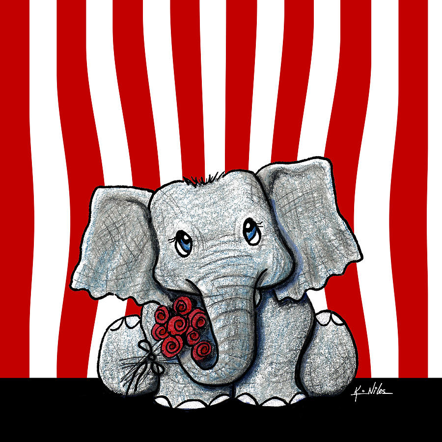 900x900 Circus Elephant Drawing By Kim Niles