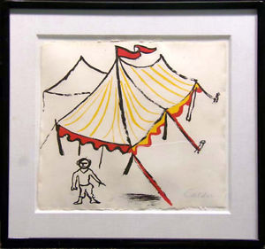 300x281 Alexander Calder Circus Tent Hand Signed Lithograph On Paper