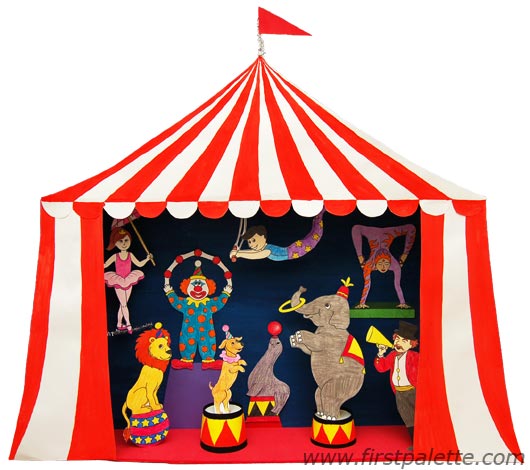 530x470 Circus Diorama And Circus Puppet Theater Craft Kids' Crafts