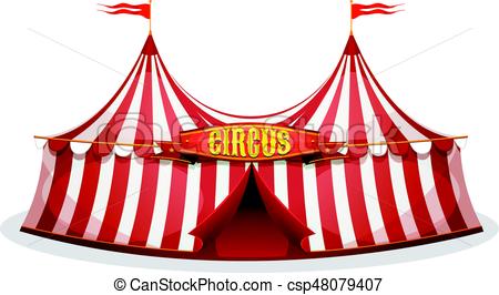 450x266 Illustration Of A Cartoon Big Top Circus Tent, With Red