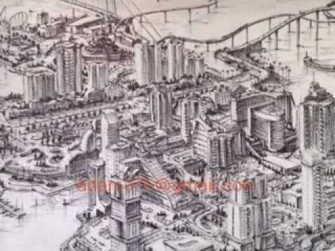 480x360 Drawing Fantasy City