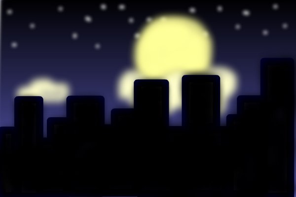 600x400 The City By Night A Landscape Speedpaint Drawing By Lina30