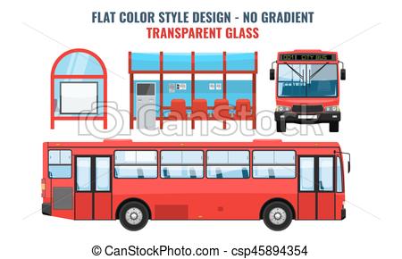 450x290 Cool Modern Flat Design Public Transport. Bus Stop Structure