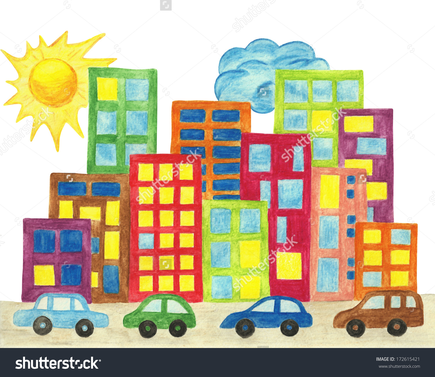 1500x1300 Cartoon City Drawing Cartoon City Drawing City Town Cityscape