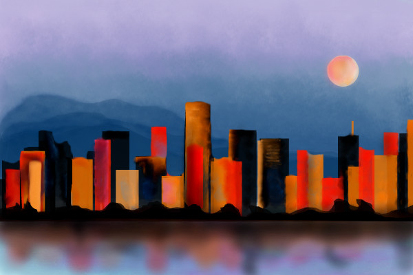 600x400 City On Fire A Landscape Speedpaint Drawing By Hanneke