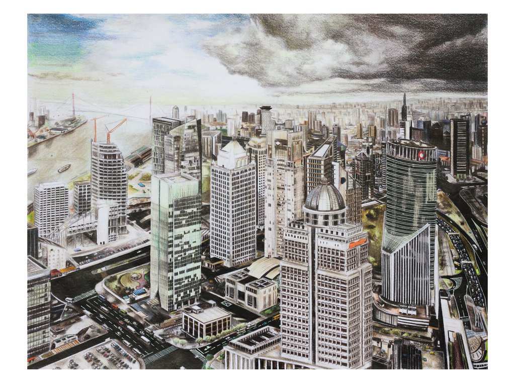 1024x762 Shanghai City Drawing By Kinobuta On Art