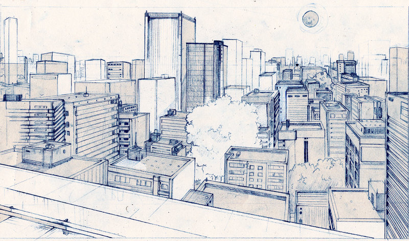 800x471 Cityscape Line Drawing