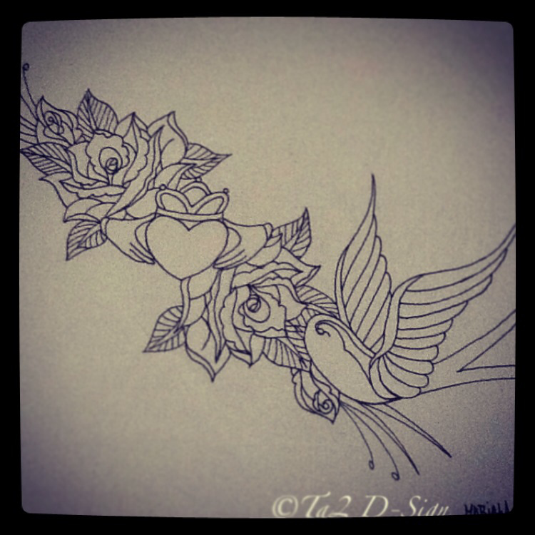750x750 Swallow, Claddagh And Roses 2.0 Claddagh, Swallows And Tattoo