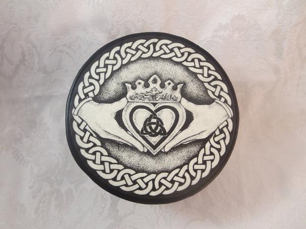 600x450 Wolf Celtic Totem Large Wood Storage Box Origional Art By Melanie Full