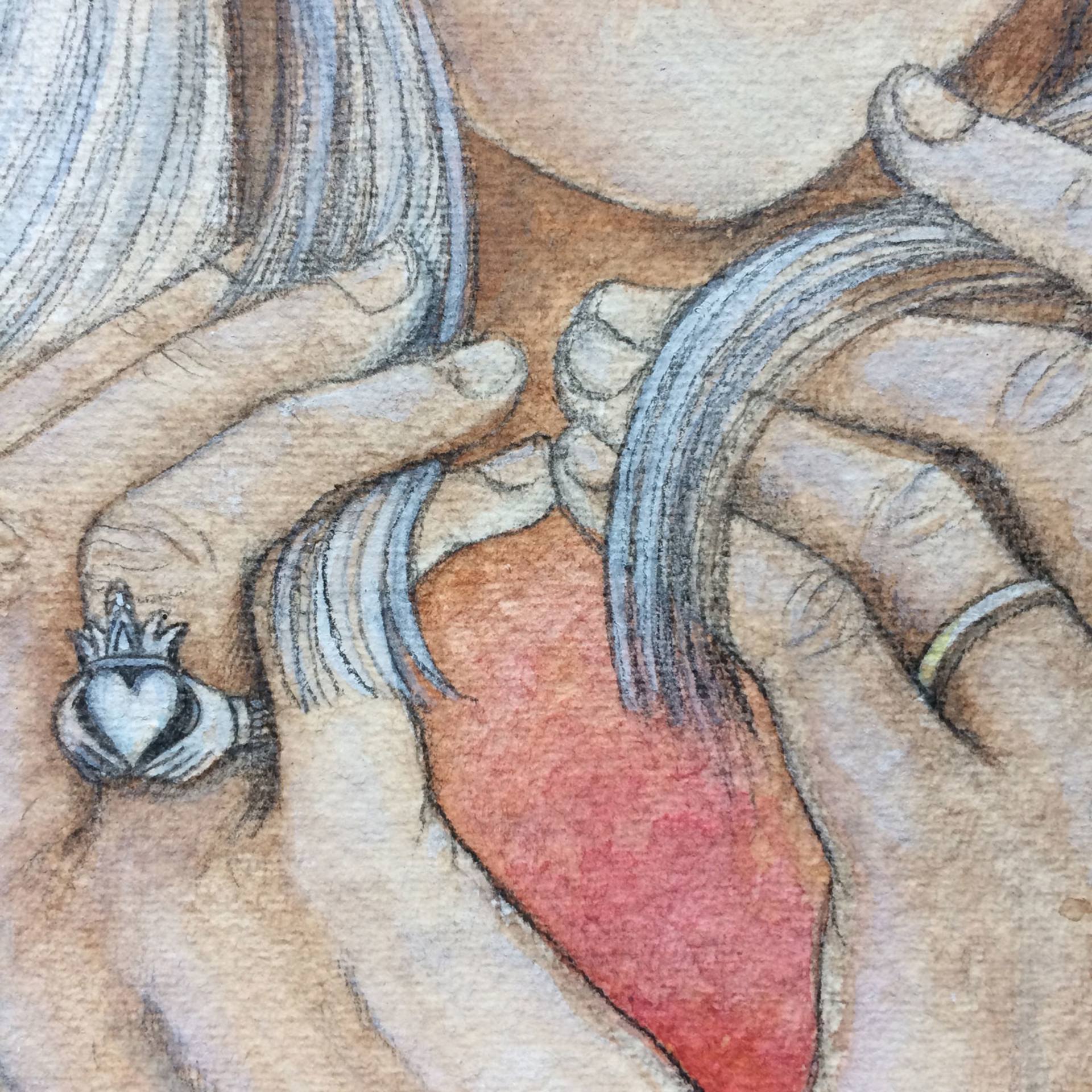 1920x1920 Saatchi Art Woman With Claddagh Ring (Self Portrait) Painting By