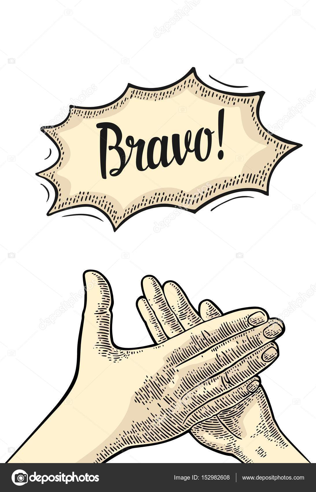 1092x1700 Man Clapping Hands, Applause Sign. Stock Vector Denispotysiev