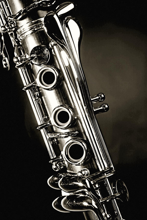 600x900 Clarinet Isolated In Black And White Photograph By M K Miller