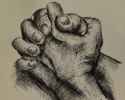 257x206 Pen Drawing Of Clasped Hands. Art Drawings