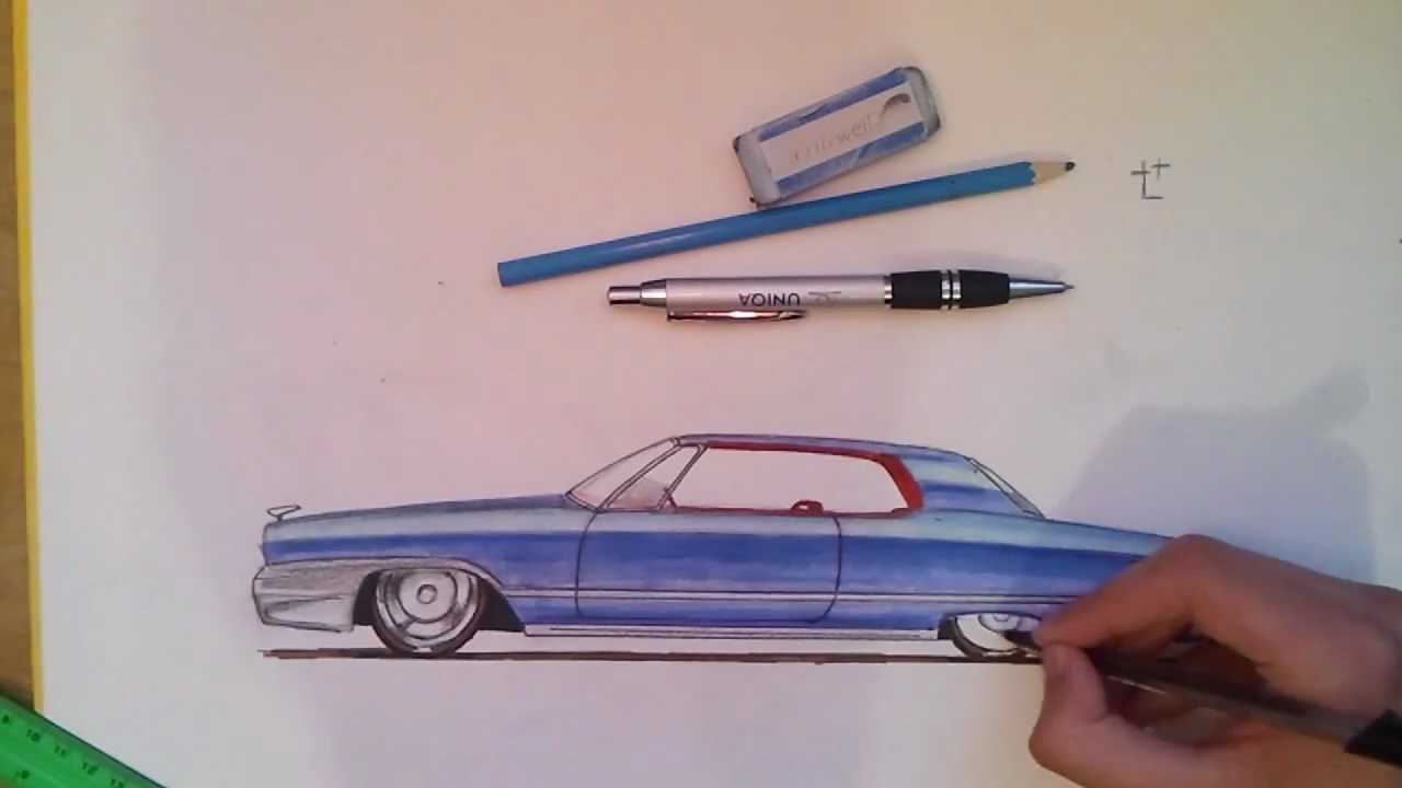 1280x720 Classic Car Drawing