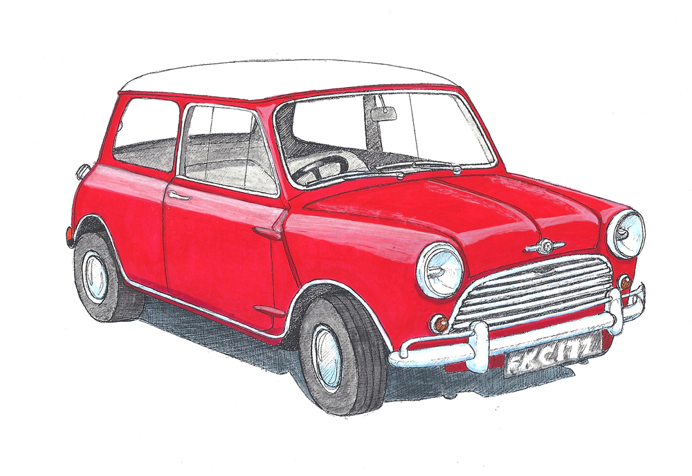 1000x689 Classic British Car Drawings Bob Stokes Cartoons Blog