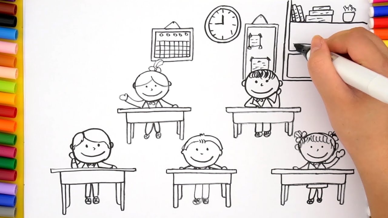 1280x720 How To Draw Classroom For Kids