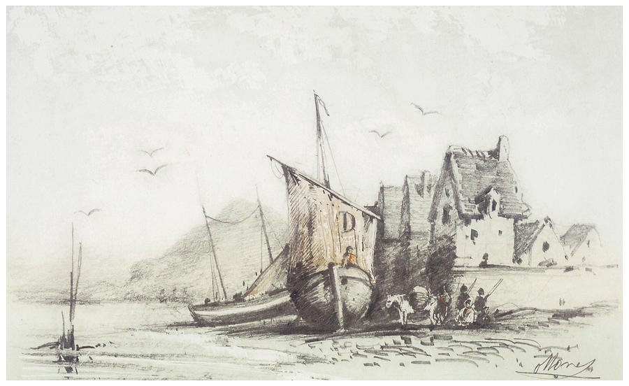 900x552 The Old Le Pollet Drawing By Claude Monet