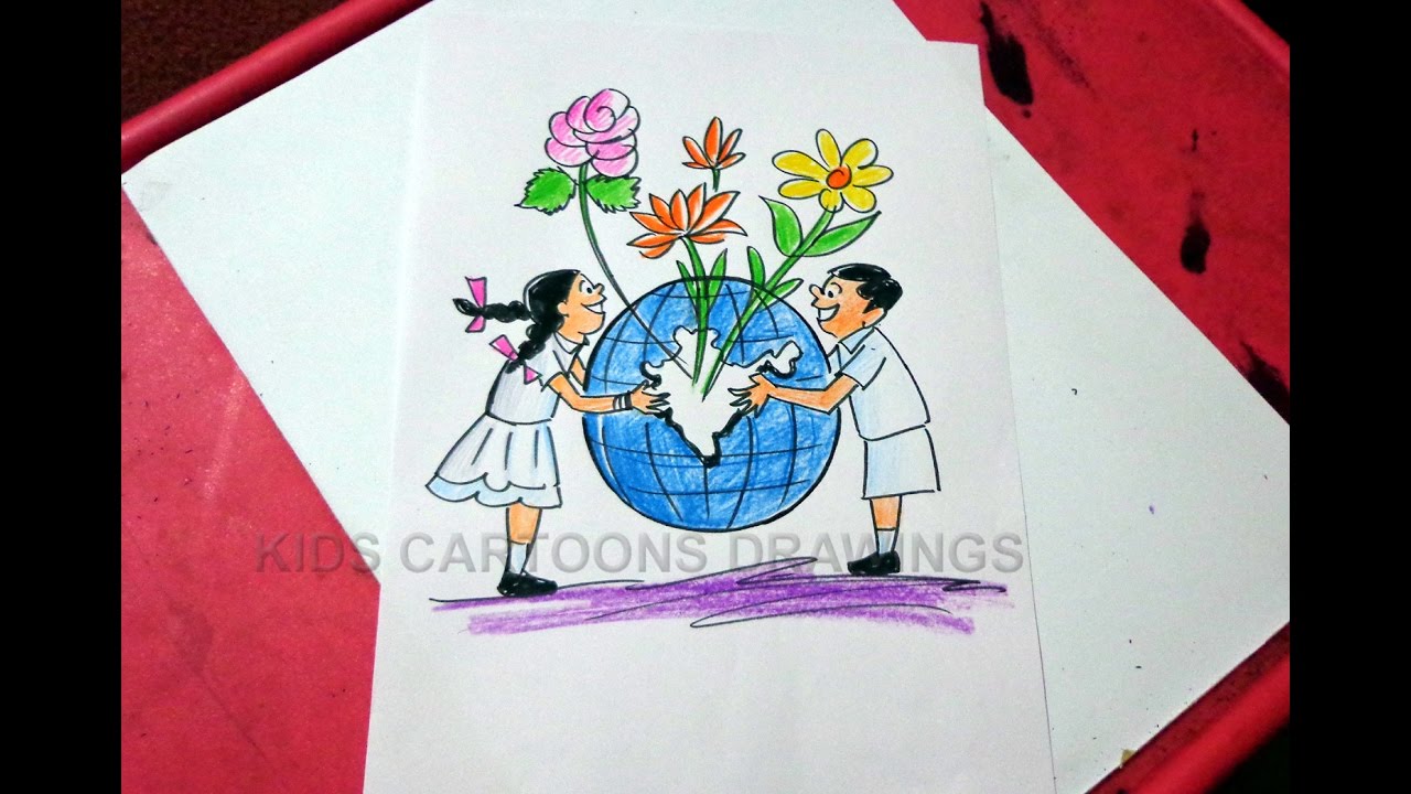 1280x720 How To Draw Clean India Green India Drawing For Kids Step By Step
