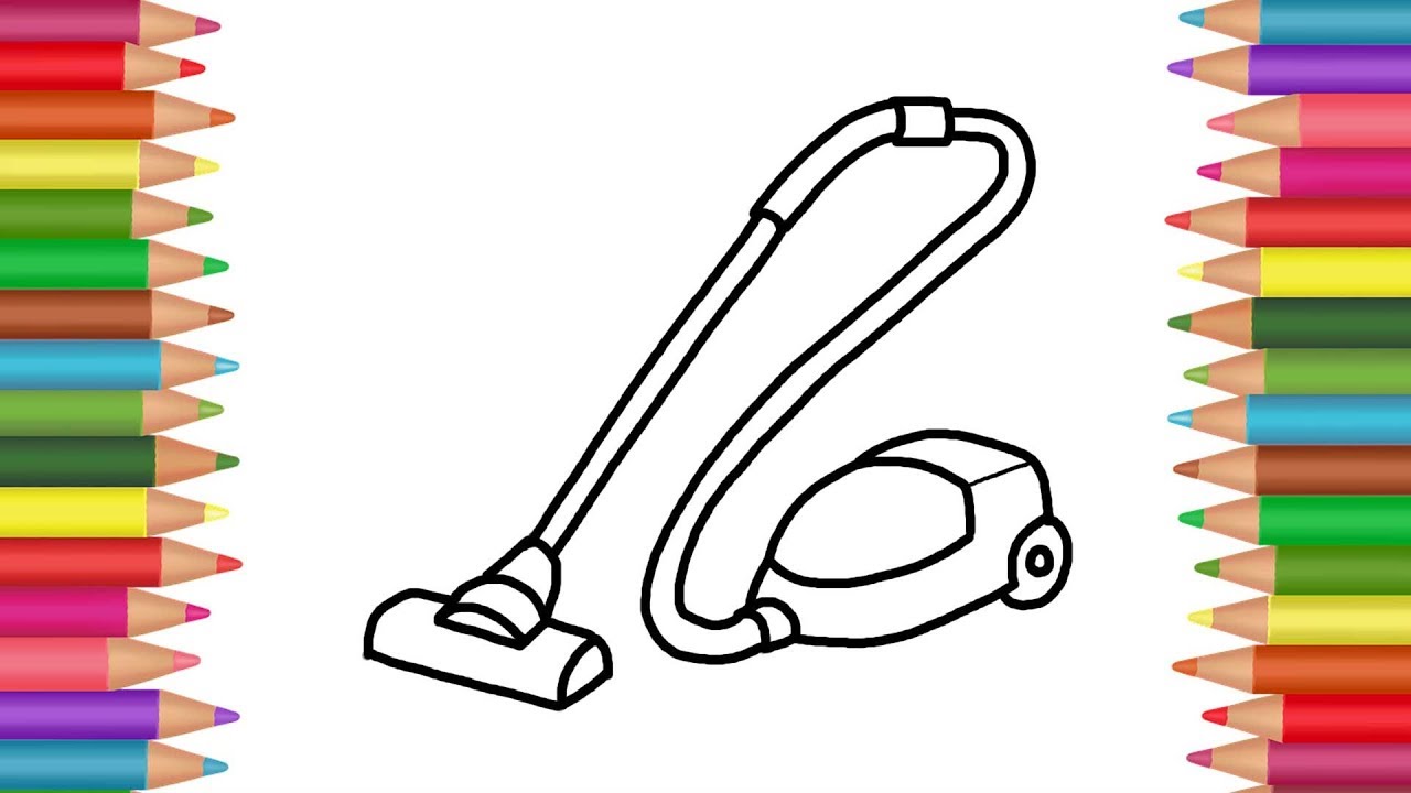 1280x720 How To Draw A Vacuum Cleaner Drawing And Coloring Book For Kids