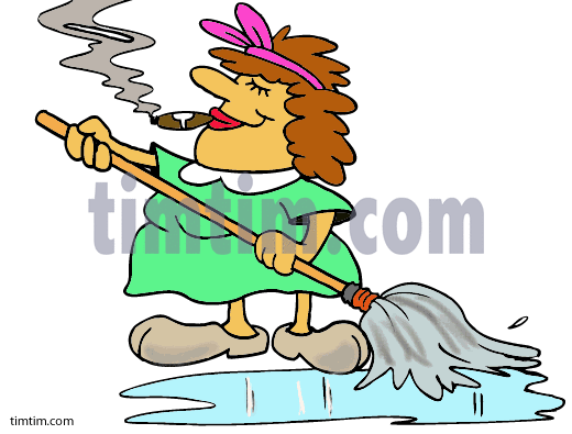 520x395 Free Drawing Of Cleaning Woman From The Category Occupations +