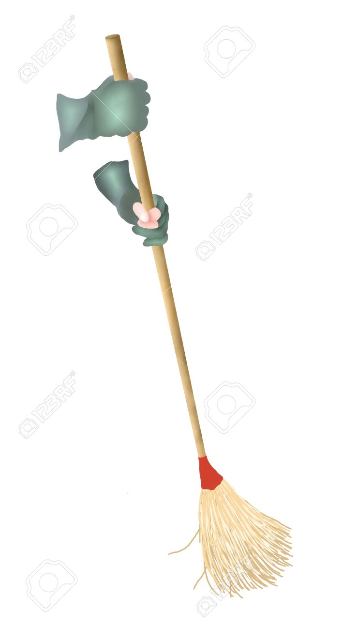 709x1300 Hand Drawing Of Person Cleaning And Sweeping Up The Floor By