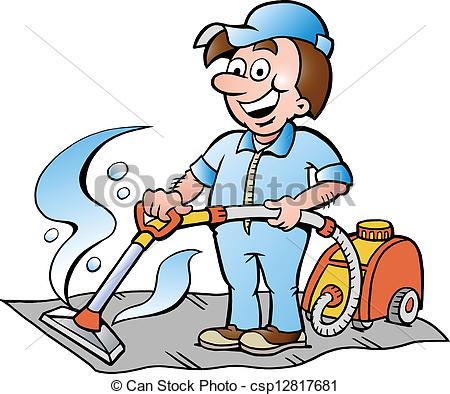 450x394 Illustration Of A Carpet Cleaner. Hand Drawn Vector Vector