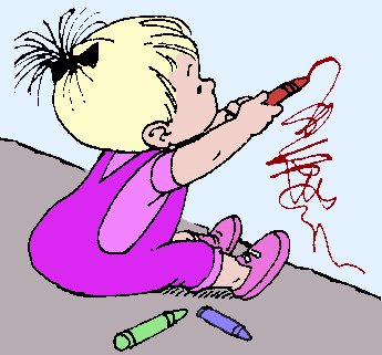 345x321 Free Kid Drawing On Wall Clipart