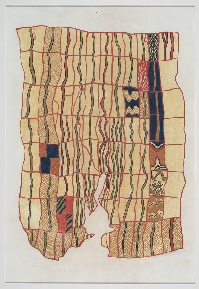 640x926 Pastel Drawing An Old Possum Skin Cloak National Museum