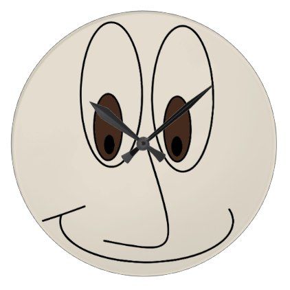 422x422 Funny Smiling Face Design Large Clock