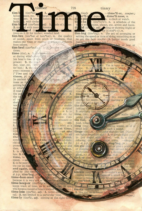 570x846 Print Clock Face Time Mixed Media Drawing