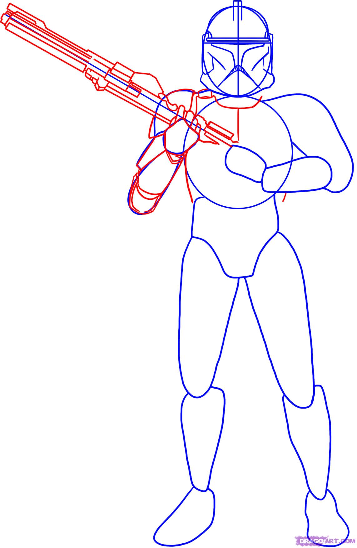 1143x1753 How To Draw A Clone Trooper Step 3 Show Middle School