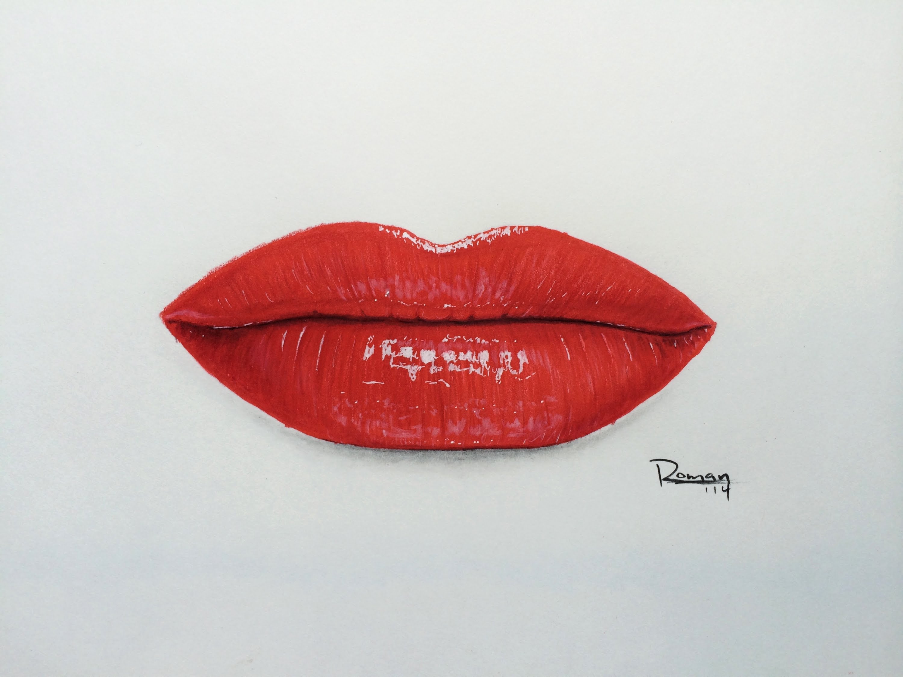 3000x2250 How To Draw Glossy Red Lips