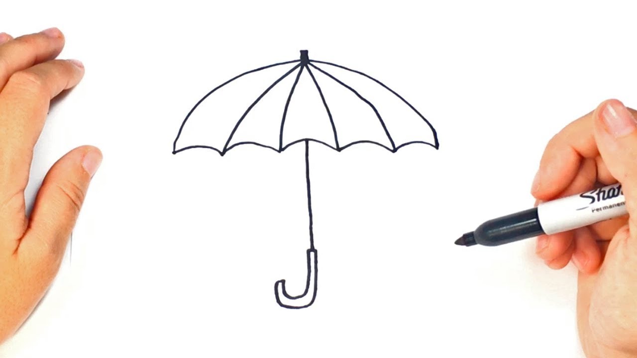 1280x720 How To Draw A Umbrella Step By Step Umbrella Drawing Lesson