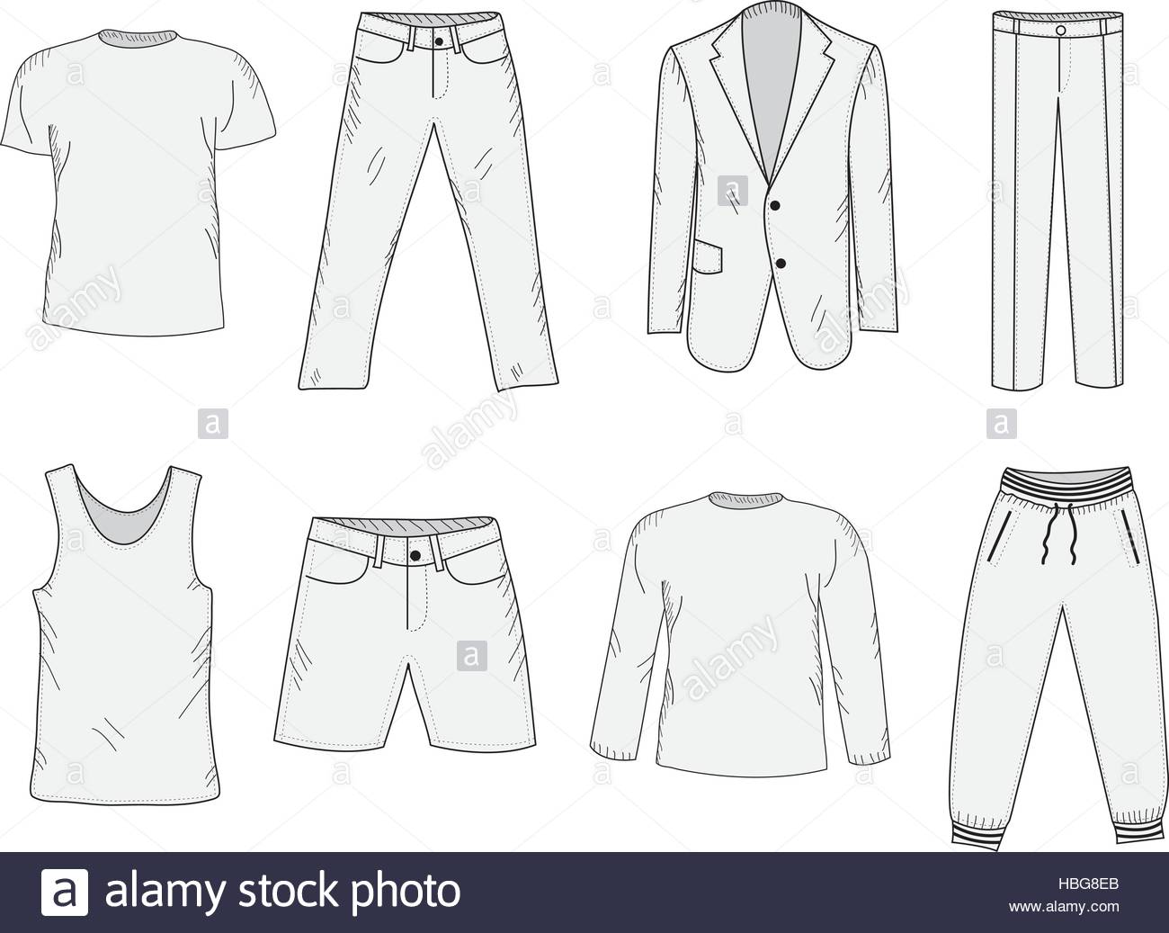 1300x1037 Clothing Set Sketch. Men's Clothes, Hand Drawing Style. Business