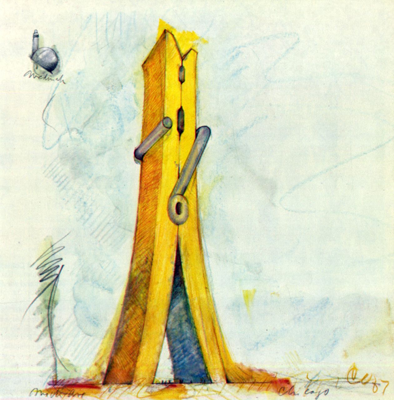 1261x1280 Image Result For Claes Oldenburg Clothespin Drawing Claes