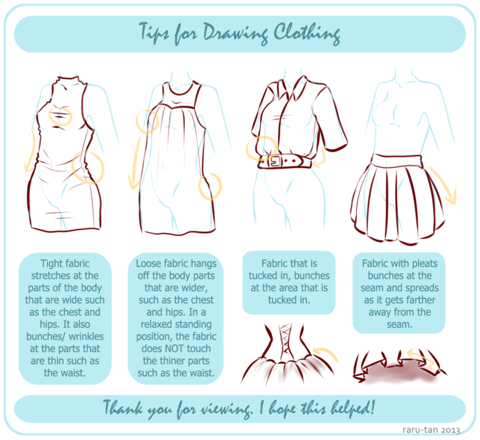 934x855 Tips For Drawing Clothing By Raru Tan