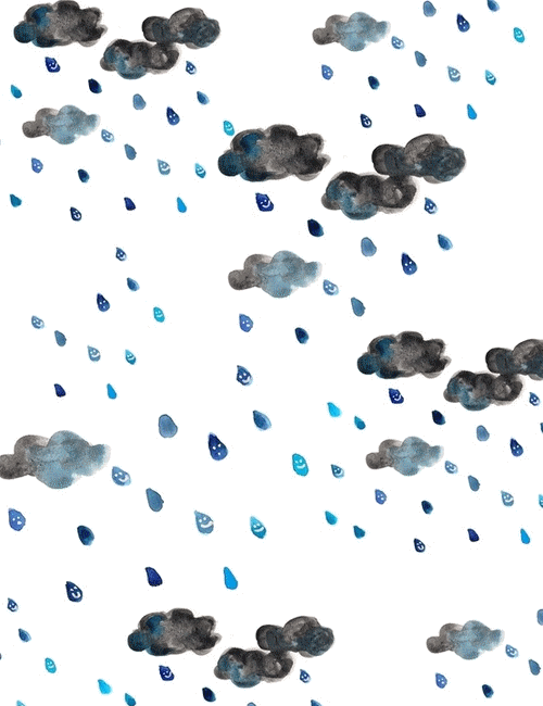 500x650 Illustration Rain Watercolor Drawings Cloud Chuva Nuvem Desenharts