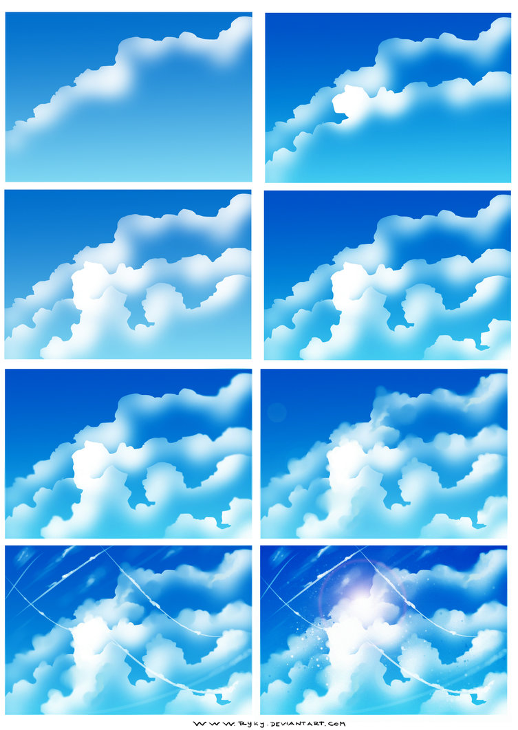 753x1061 How I Draw Clouds By Ryky