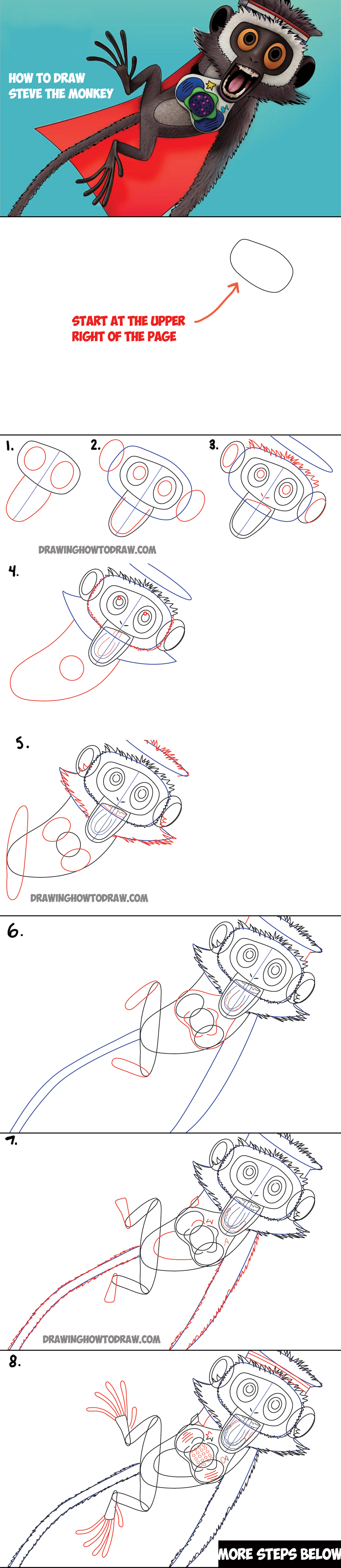 1200x5522 How To Draw Steve The Monkey From Cloudy With The Chance