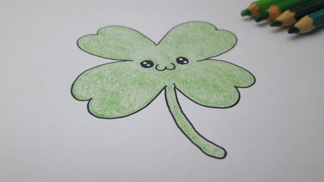 1280x720 How To Draw A Lucky Clover (Four Leaf Clover)
