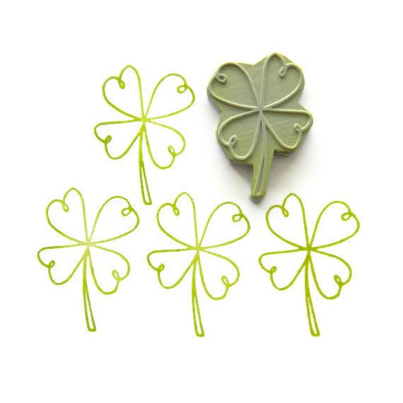 570x570 Rubber Stamp Shamrock Four Leaf Clover Good Luck Of The Irish