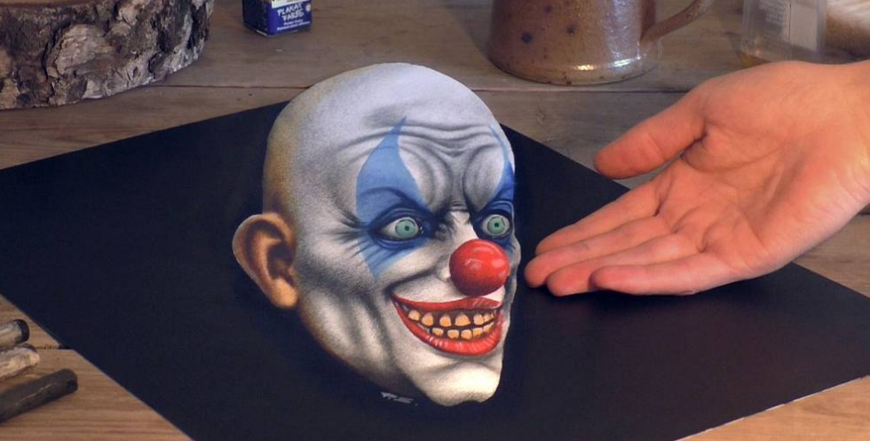 980x497 Incredible 3d Drawing Of The Halloween Horror Nights Clown
