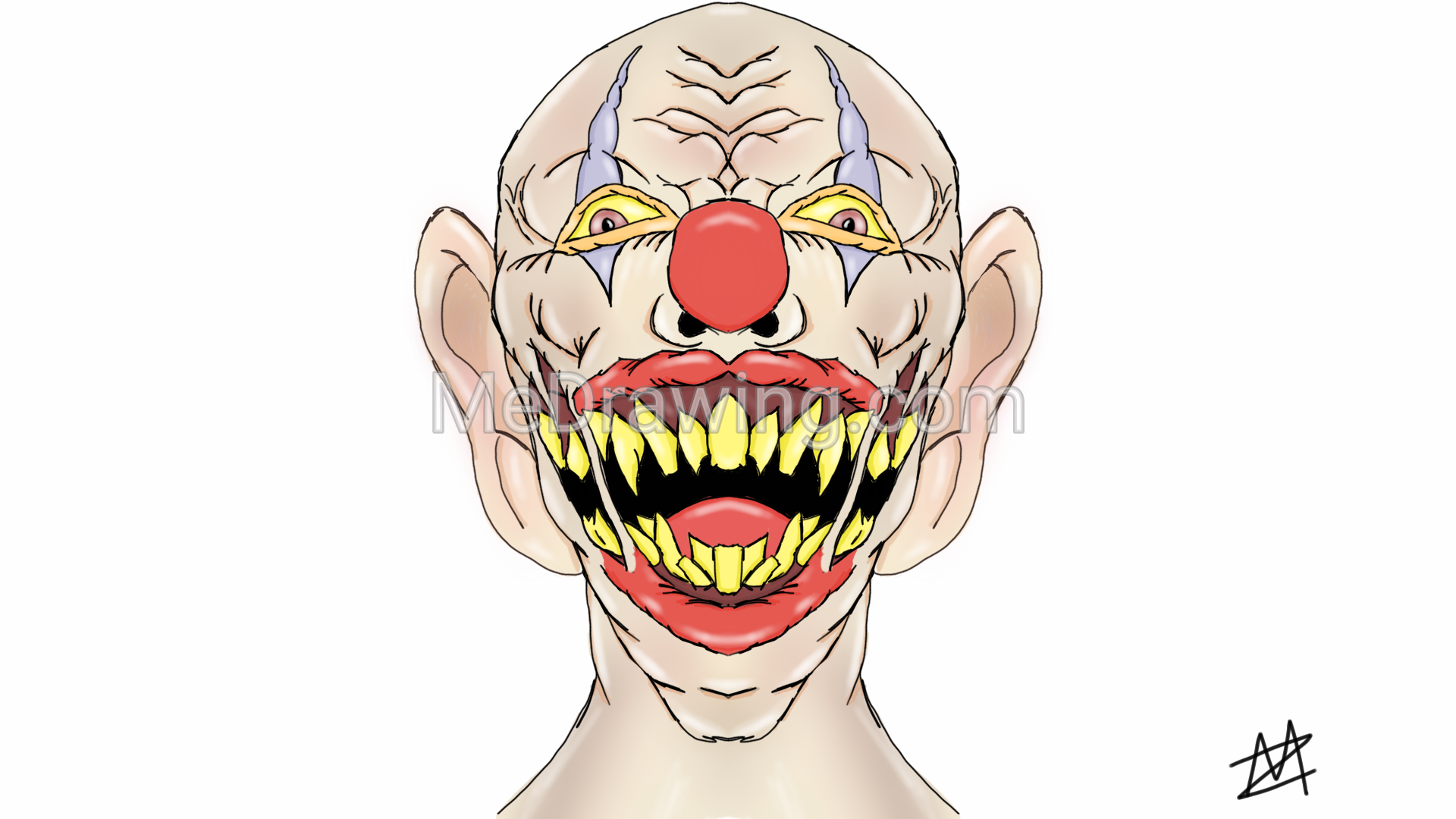 1920x1080 Me Drawing Crazy Clown