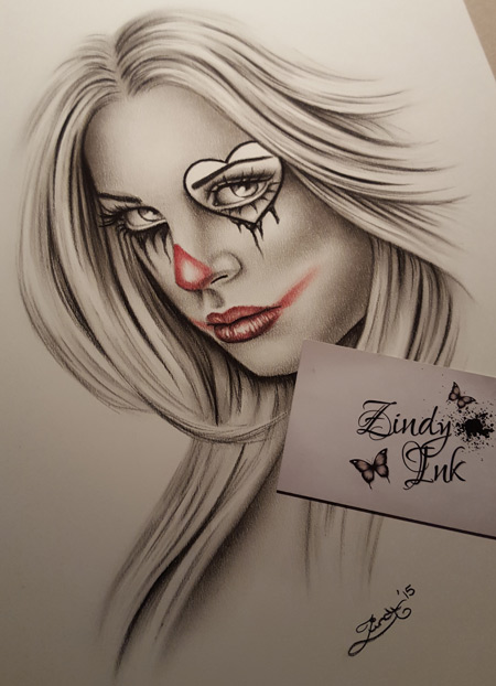 450x622 Break My Heart Chicano Clown Girl