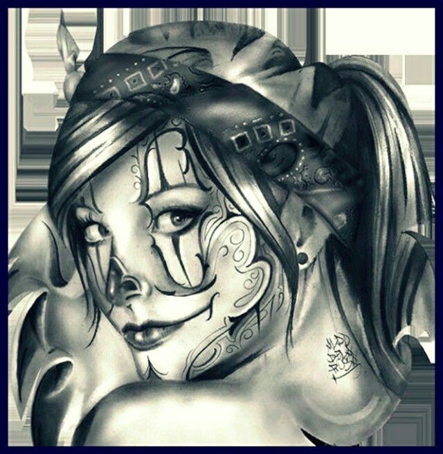 640x655 Clown Girl Drawing Clown Girls, Jestersjokers Chicano Arte