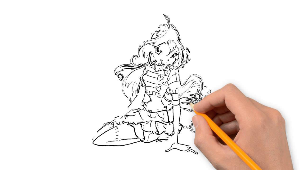 1280x720 Winx Bloom Winx Club Pencil To Draw Step By Step