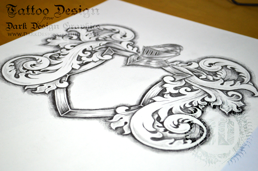 1000x665 A Fully Shaded Coat Of Arms Template Download Perfect For A Tattoo