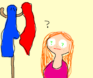 300x250 Red Head Confused By Coat Rack