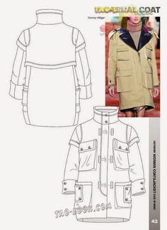 236x324 Parka Jacket Technical Drawing