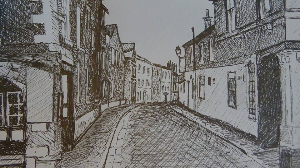 960x540 Pen Drawing Of A Street In Gloucester, Uk By A380fan